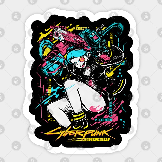 Edge Runner Rebecca Neon Sticker by GraphicTeeShop